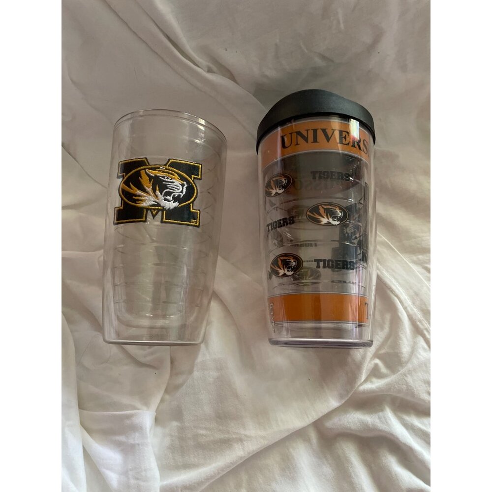 University Of Missouri Tigers Tervis Tumblers Set 16 Oz Insulated Clear & Black